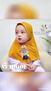 HIJAB ANAK BAYI LABUBU ( 5 BULAN - 2 TAHUN ) KERUDUNG ANAK LUCU JILBAB ANAK TERBARU