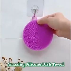 Silicone Dish Bowl Cleaning Brush Silicone Scouring Pad Silicone Dish Sponge Kitchen Pot Cleaner Washing