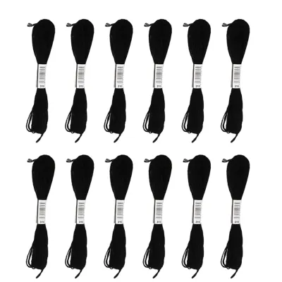 Cross Stitch Embroidery Thread for DIY Homemade Craft Sewing Accessories 12 White+12 Black Embroidery Floss