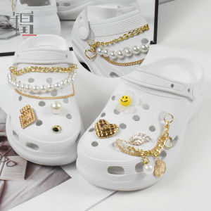 Clogs Flower Crocs Charms Hole Shoe Buckle DIY Alloy Shoe Flower Decorative Clogs Chain Accessories for Crocs