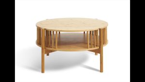 HEJJ Bamboo Ripa Coffee table with shelf storage