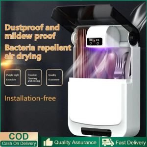 Kitchen UV Sterilizer Box Disinfection Cabinet Wall-mounted Spoon Fork Chopstick Sterilizer Holder