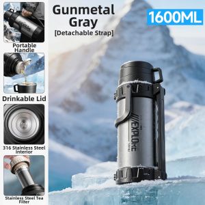 Insulated Thermos Large Capacity Portable Two-in-One