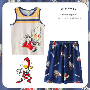 XINQIGUO | Short Sleeve Cartoon Air Conditioner Boys Pajama Vest Set Cotton