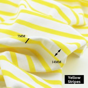 Classic Handmade DIY Cotton Elastic Striped Fabric T-Shirt Breathable