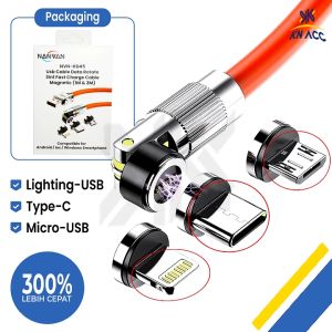 [KN ACC] NANVAN NVN-KD45 MAGNETIC KABEL DATA CHARGER 3IN1 MICRO USB / TYPE TIPE C / LIGHTING USB PREMIUM FAST CHARGING FOR ANDROID / IOS / IPHONE