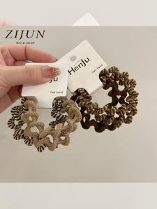 ยางรัดผมยืดหยุ่นสูง 4 ชิ้น สีบรอนซ์ ยางรัดผมทรงหัวเข็มขัดสำหรับผู้หญิง ย้อนยุค ทนทาน ยางรัดผมสำหรับทำผมเปีย