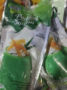 puding susu nutrijel pandan + santan & gula (gratis royco sacet 1pc)