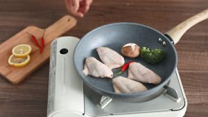 Yo-Fun Non Stick Frying Pan with Cover Cooking Egg flat pan Kawali wok Cookware Cooking Pan Induction gas