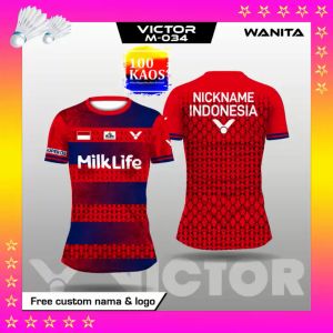 Jersey Setelan Badminton wanita dewasa lengan pendek 02