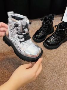 SEPATU BOOTS ANAK PEREMPUAN FASHION SEQUIN GLOSSY
