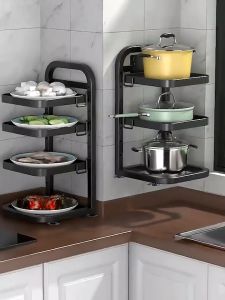 RAK PANCI 3 TINGKAT DAN 4 TINGKAT RAK WAJAN RAK DAPUR HITAM MINIMALIS RAK PIRING