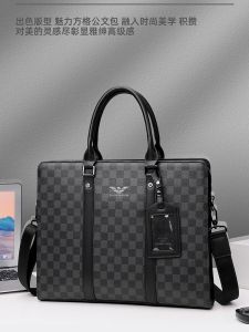 Luxury Business Briefcase Mens Genuine Leather Handbag Single Shoulder Slant Cross Bag Top Layer Cowhide Trendy British Style