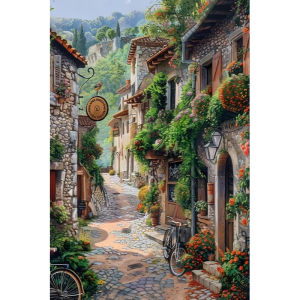 Alley Landscape 1000/500 Pieces Jigsaw Puzzles Challenging Family Activity Game for Gameroom Bedroom Livingroom Party Gift