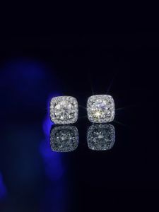 LOVETIA Square Anting Moissanite Perak 925 1.0 Sertifikat GRA BTED003