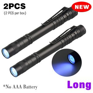 1-8PCS 395nm UV LED Pen LightBlacklight Flashlight w/ Clip Portable Detector for Hotel/Pet Urine/Bed Bugs/Camping(AAA Battery)