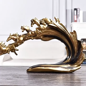 Nordic Galloping Horse Statue Collectable Standing Figurine Home Living Room Cabinet Decor Accessories