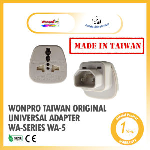 WONPRO WAS-320 Taiwan Original Universal Adapter Travel Adapter WAS-Series with Safety Shutter (Computer Adapter IEC Male Plug)