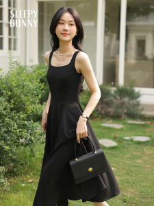 French Square Neck Strap Summer Waist Slimming High Waist Small Size White Dress