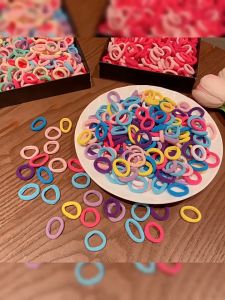 17KM 200/2000 Pcs/bag Colorful Hair Band Pony Tail for Kids Girl Hair Tie Fashoin Accessories