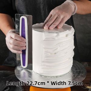 Stainless Steel Cake Cream Scraper Home Use Smoothing Tool Floral Pattern Birthday Cake Embossing Mold Kitchen Baking Tool