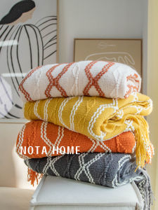 Air Conditioning Blanket Pure Color Fringe Single-use Knitted Throw