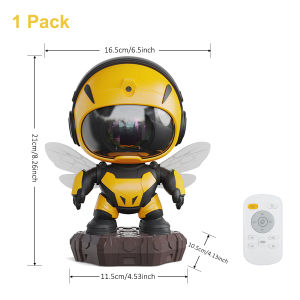 Bee Robot Galaxy Light Projector Aurora Northern Night Light for Bedroom Space Projector Starry Nebula Lamp with Timer Kids Room