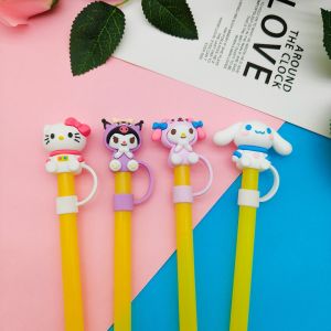 Creative Silicone 1PCS Cute Cartoon sanrio Kuromi Kitty Straw Plug Drinking Dust Cap DIY Straw Toppers Reusable Glass Stanley Cup Accessories Girls Kids Gifts