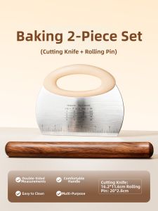 MAGIC KITCHEN | Stainless Steel Food Contact Scraper Tool Baking Spatula with Scale