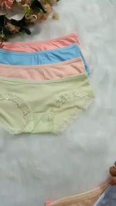 Sét 10 quần lót cotton viền ren mã (62145) Size 45-55KGco giẵn thoáng mát mịn đẹp - Đồ Lót Quỳnh Anh