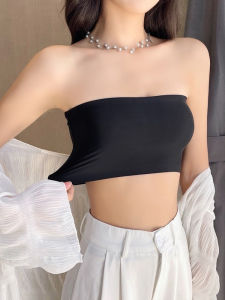 เสื้อชั้นในผู้หญิงแบบเกาะอก Ice Silk ไร้สาย ไร้ตะเข็บ ป้องกันการลื่นไหล ชุดชั้นในสตรีแบบหนึ่งชิ้น เสื้อคลุมกันแสง สไตล์เซ็กซี่