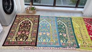 Thảm Cầu Nguyện Giặt Máy Được Thảm Quỳ 70x108cm Họa Tiết Hình Học Chống Trơn Trượt Chống Thấm Nước Dành Cho Nam Nữ Hồi Giáo