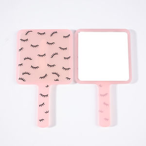 Square Handheld Eyelash Extension Makeup Vanity Mirror  Student Bathroom Handle Hand Mirror SPA Salon Compact Mirrors Portable