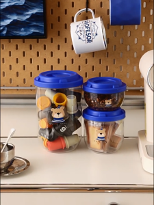 SKM (3 PCS 1 SET) Transparent Plastic Food Grade Kitchen Storage Jar Balang Simpanan Makanan L535