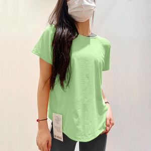 Slim Fit Casual Yoga T-Shirt Short Sleeve round Neck Running Fitness Top Womens Summer Sportswear Quick Dry UV Protection
