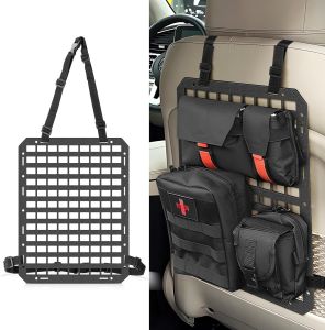 Car Seat Back Tactical Molle Panel Multifunctional Adjustable Seat Mesh Storage Organizer Tactical Vehicle Storage Hanging Plate