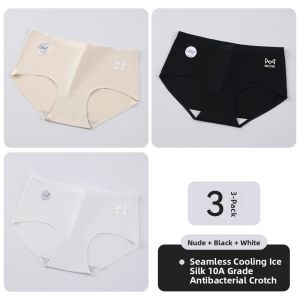 Miiow | Pure Cotton Ice Silk Underwear Womens Seamless Anti-Bacterial New 2025 Briefs Shorts Breathable Comfortable Daily Wear