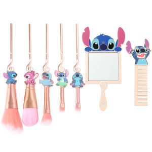 Super cute Stitch makeup brush set creative portable hand mirror and comb to choose from suitable for girls birthday parties