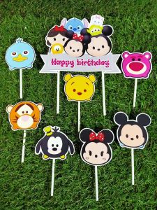 Topper cake tsum tsum happy birthday hiasan kue ulang tahun