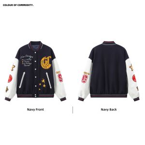 JNXS | Vintage Embroidered Loose Fit Fall Baseball Jacket