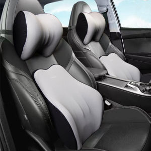 Car memory foam headrest set car neck pillow car waist cushion waist support car interior