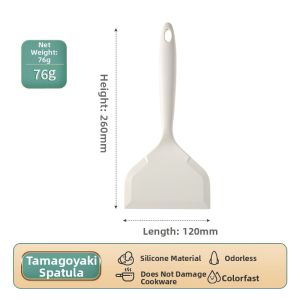 Food Grade Silicone Pancake Turner Non-Stick Kitchen Utensil Square Head Silicone Handle Heat Resistant Japanese Style