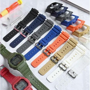 Rubber Band + Watch Case for Casio G-shock DW-5600 GW-M5610 GW-B5600 Men Sport Bezel Strap Replacement Bracelet With Tools
