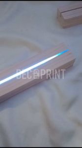 SidsWood [SL20] Dudukan Kayu LED A4 Panjang 20cm – Stand Kayu Jati Belanda untuk Pajangan Foto Akrilik