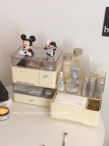 กล่องเก็บเครื่องสำอางแบบพับได้ ชั้นวางของบนโต๊ะ ชุดแต่งหน้า แปรงแต่งหน้า แผ่นรองหน้ากาก กล่องจัดระเบียบ กล่องเก็บของแบบพับได้