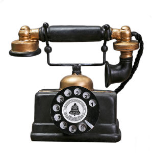 Retro Style Telephone Model Decorative Figurine for Home and Office Decor Vintage Gift