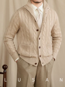 Autumn Winter Wool Blend Stand Collar Patterned Slim Fit Knitwear