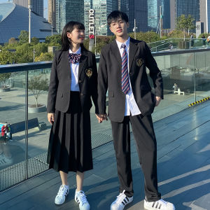 High School Students Fall Winter School Uniform Set Korean Style Choir Performance Outfit for Graduates