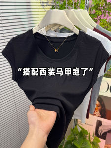 เสื้อยืดคอกลมแขนสั้นผู้หญิง ทรงเข้ารูป ทรงหลวม สไตล์ลำลอง เส้นใยโพลีเอสเตอร์ ฤดูใบไม้ร่วง 2025