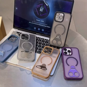 360 °   Metal Ring Holder Magnetic Case for iPhone 11 12 13 14 15 16 Pro Max Plus Casing Anti-Fingerprint Magnetic Hard Cover for iPhone 16 Pro Max Case